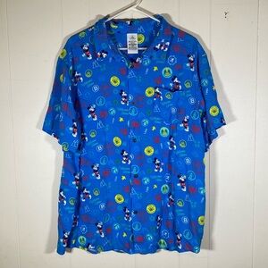 Walt Disney world Disney vacation member Mickey Mouse home woven camp‎ shirt XL